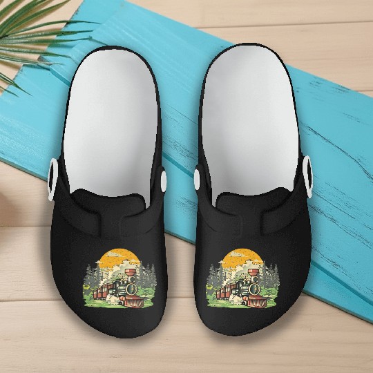 Christmas North Pole Polar Express All Abroad Xmas Slip On Clogs