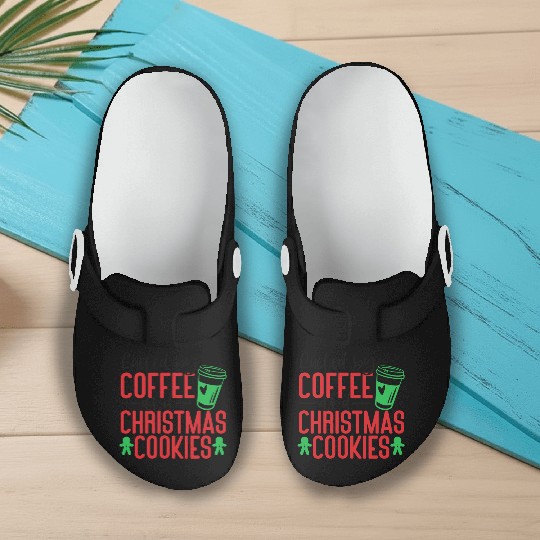 Coffee and Christmas Cookies Holiday Design Slip On Clogs