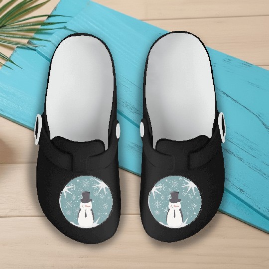beautiful snowman & stars for Christmas Slip On Clogs