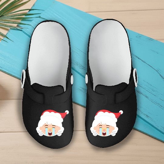 Mrs Claus Emoticons Crying Out Loud Christmasfunny Slip On Clogs
