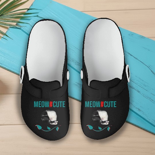 Meow cute baby cat sleep Slip On Clogs