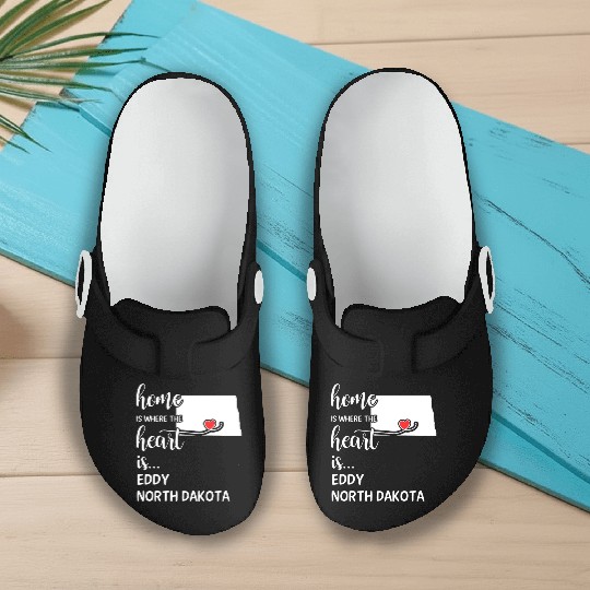 Eddy County North Dakota Is Where My Heart Is Gift Slip On Clogs