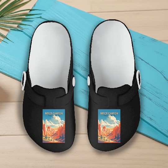 Bryce Canyon National Park Travel Art Vintage Slip On Clogs