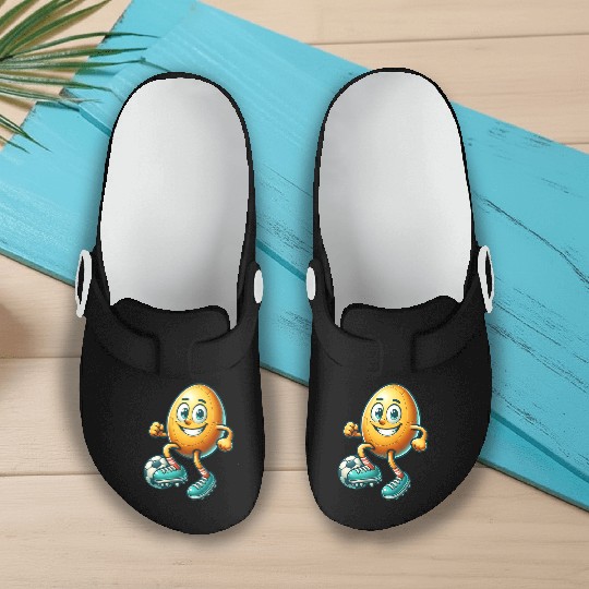 Easter egg football design, footballer Easter Slip On Clogs