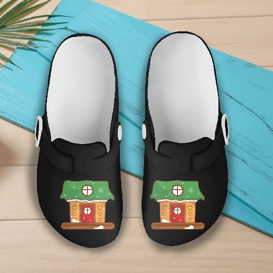 Green Gingerbread house Slip On Clogs