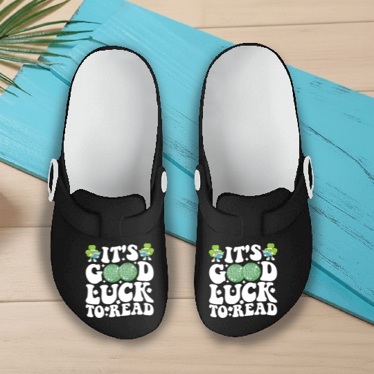 It's Good Luck To Read St Patricks Day Disco Ball Slip On Clogs