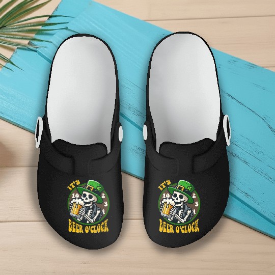 ITS BEER O CLOCK ST PATRICKS DAY Slip On Clogs