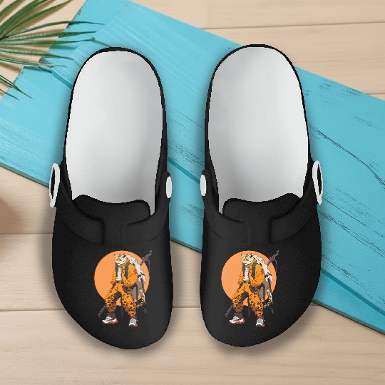 Ninja Samurai Katana Sword Cheetah Manga Slip On Clogs