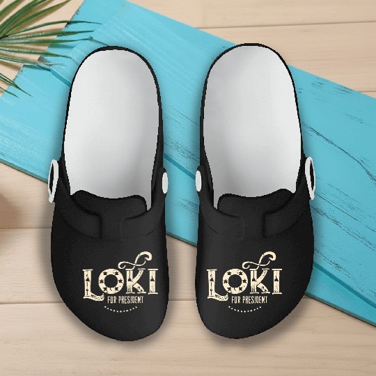 Loki For President Funny History Slip On Clogs