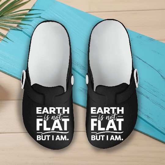 Flat Earth Satire Ironic Jokes Slip On Clogs