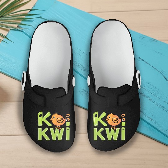 Kiwi Bird Cartoon Slip On Clogs