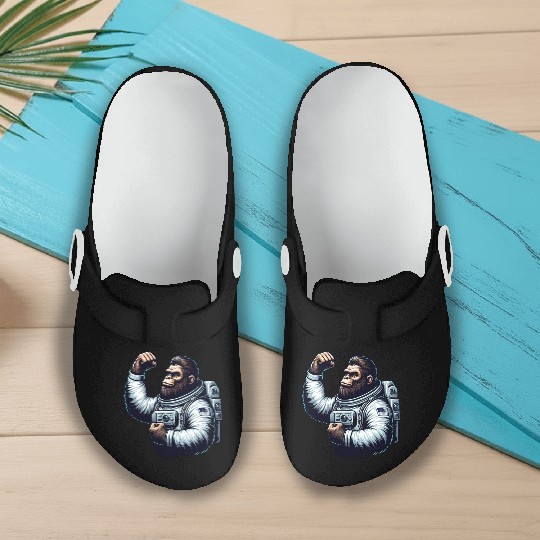 Astronaut Monkey Chimpanzee Gorilla Slip On Clogs
