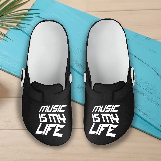 Music Is My Life Party Club Concert Sound Love Slip On Clogs