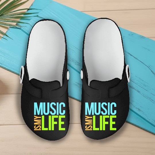 Music Is My Life Party Club Concert Sound Love Slip On Clogs