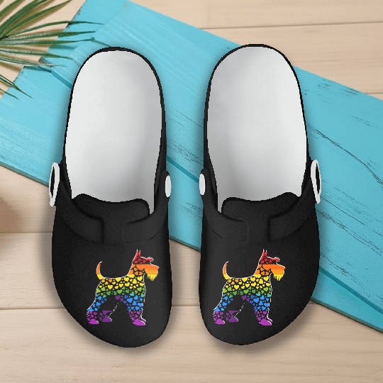 Miniature Schnauzer Rainbow LGBT Gay Pride Lesbian Slip On Clogs