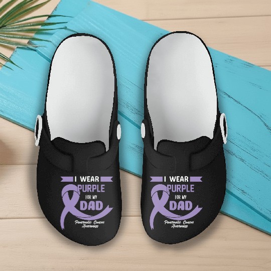 Pancreatic Cancer Support Dad Cancer Awareness Slip On Clogs
