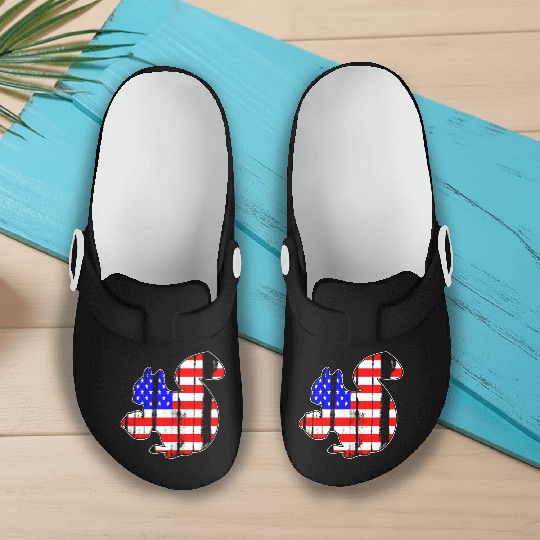 USA American Flag Squirrel Chipmunks Animal Lover Slip On Clogs