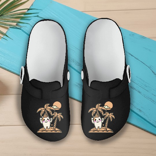 Happy on a Lonely Island Slip On Clogs