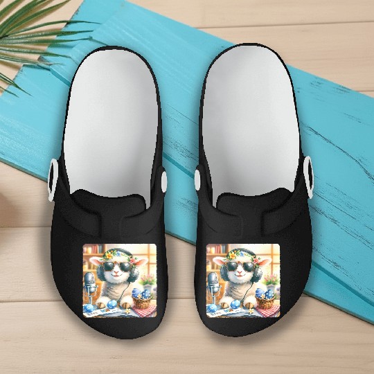 Easter Lamb Cozy Sunglasses Treats Slip On Clogs