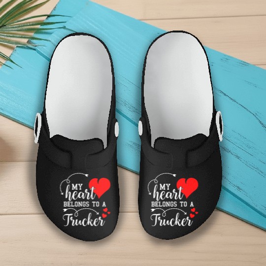 I Love My Trucker Husband Wife Gifts Valentines Slip On Clogs