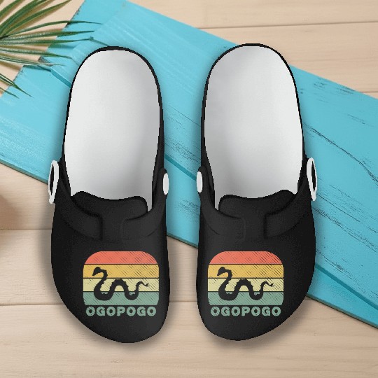 Ogopogo Retro Lake Monster Cryptid Slip On Clogs