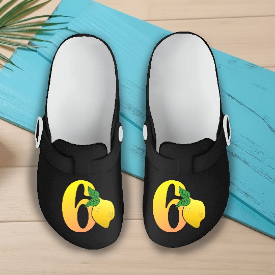 Number 60th Birthday - Lemon Slip On Clogs