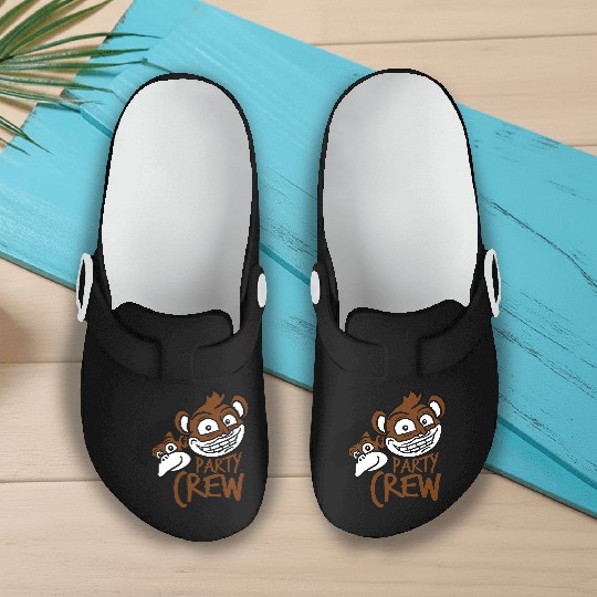 Monkey Chimpanzee Party Animals Crew Team Friends Slip On Clogs