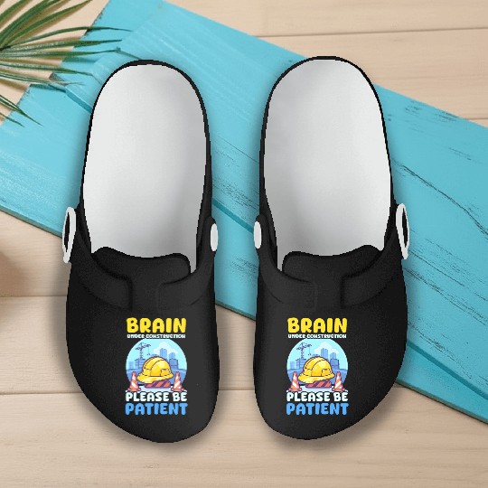 Depression Awareness Brain Under Construction Slip On Clogs