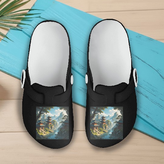 Peaceful Pagoda Slip On Clogs
