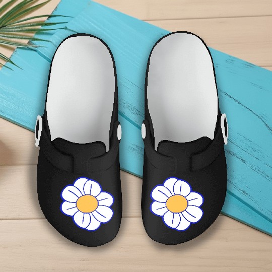 Beautiful White Daisies Flowers Spring Summer Fun Slip On Clogs