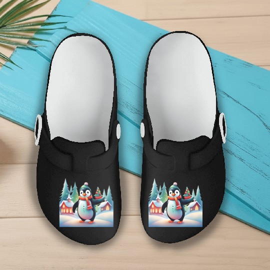 Christmas Merry Christmas For Gift Penguin Snowman Slip On Clogs