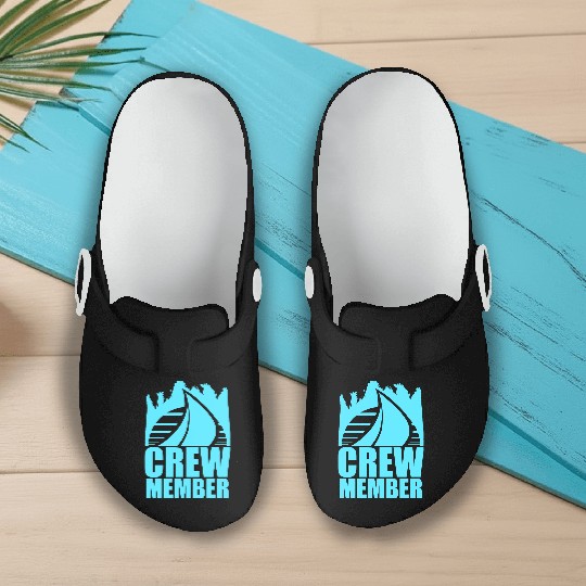 Crew Member Sailing Sun Sunset Logo Crew Member Slip On Clogs