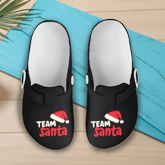 Team Santa Santa Claus Christmas Santa Claus Slip On Clogs