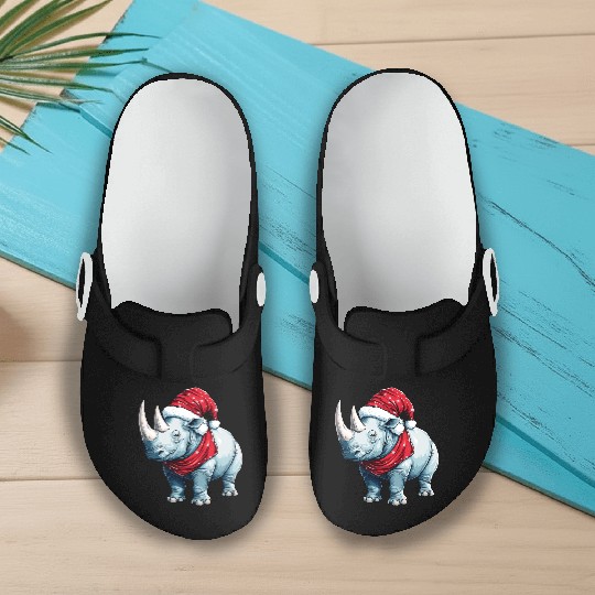 Rhinos Christmas Slip On Clogs