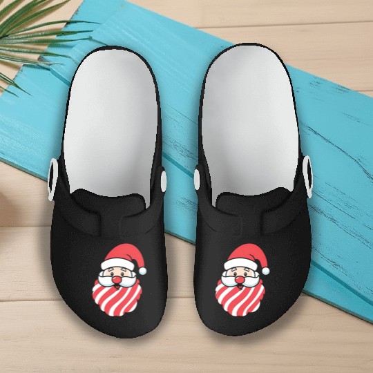 CandyClaus Candy Cane Santa Claus Christmas Slip On Clogs
