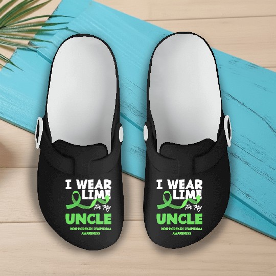Non-Hodgkin Lymphoma Awareness Wear Lime Uncle Slip On Clogs