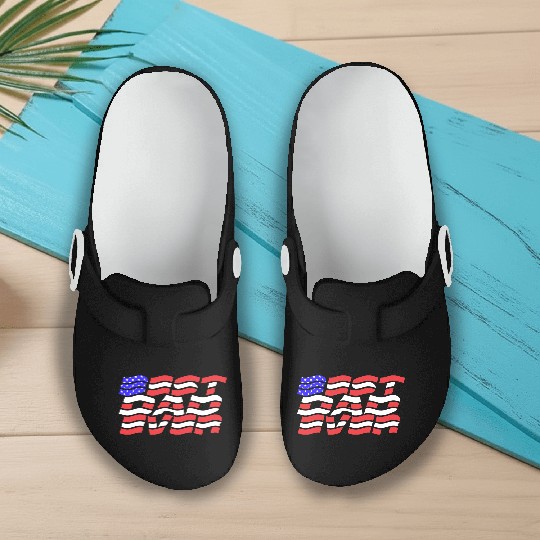 Best Dad Ever US Flag Slip On Clogs