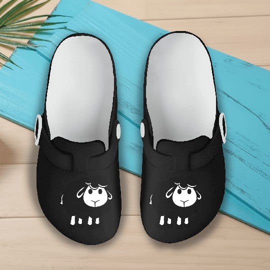 Black Sheep Small Cute Cute Lamb Cool Comic Sweet Slip On Clogs
