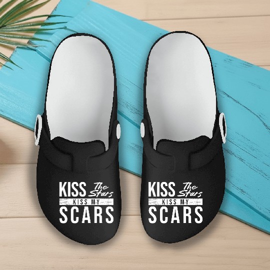 Inspiring Kiss the Stars, Embrace Your Scars Slip On Clogs