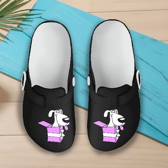 Dog Pet Gift Box Funny Crazy Surprise Fun Puppy Slip On Clogs