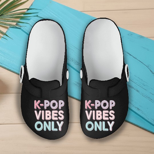K-Pop Vibes Only-stylish K-pop Design Slip On Clogs