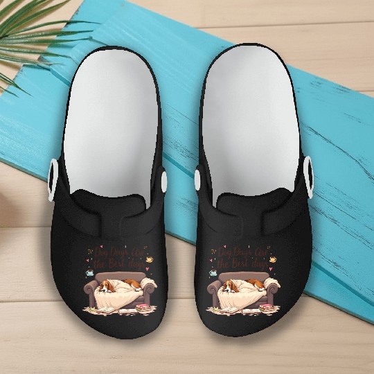 Cozy Basset Hound Days Slip On Clogs