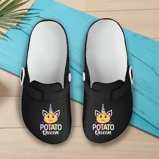 Potato Queen Female Potato Lover Girl Design for Slip On Clogs
