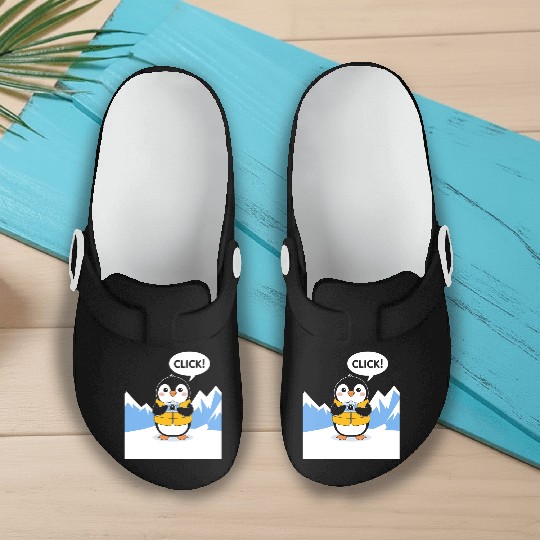 Penguin Photographer Click Adventure Slip On Clogs