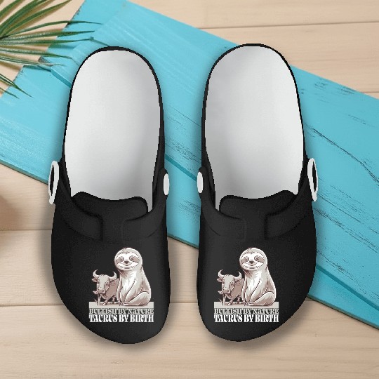 Bullish By Nature Taurus Zodiac Sloth Slip On Clogs