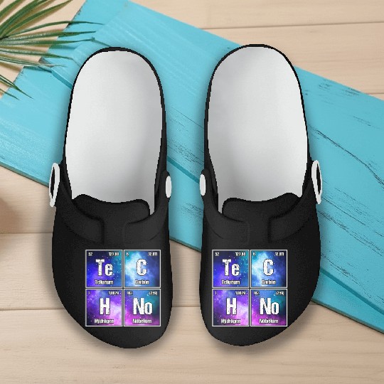 Techno Periodic Table – Perfect Rave & Festival Slip On Clogs