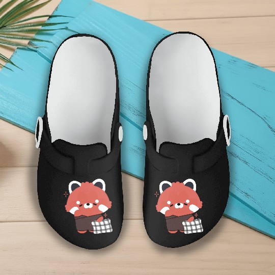 Sleepy Red Panda Slip On Clogs