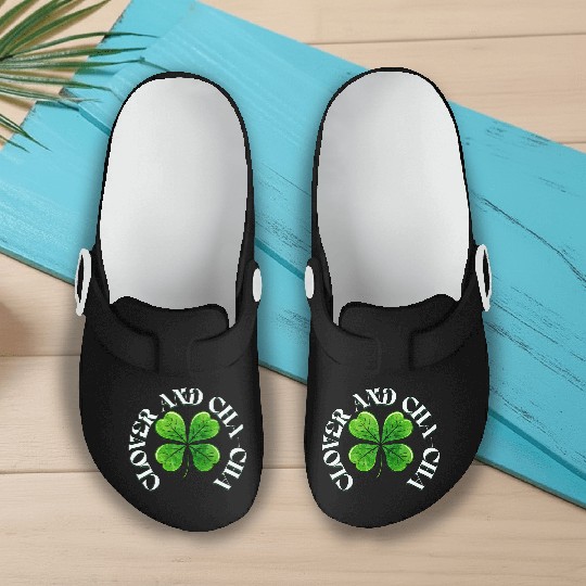 Clover Cha Cha 4-Leaf AI Clover Design Slip On Clogs