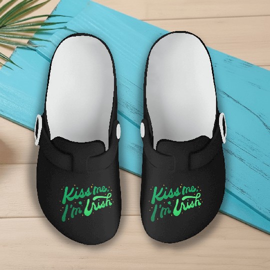 Kiss Me I'm Irish on Slip On Clogs
