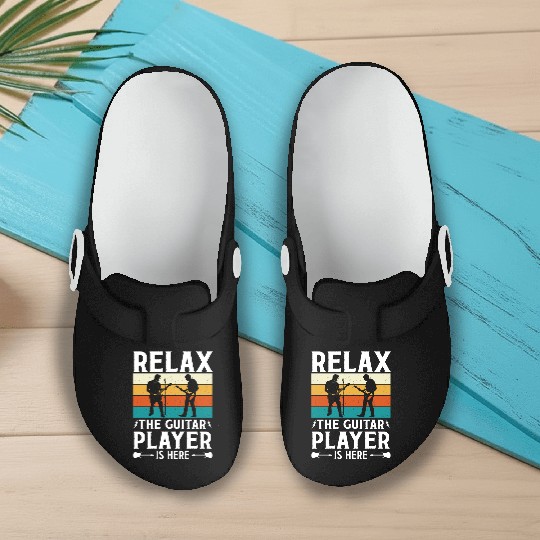 Relax The Guitar Player Is Here - Retro Design Slip On Clogs